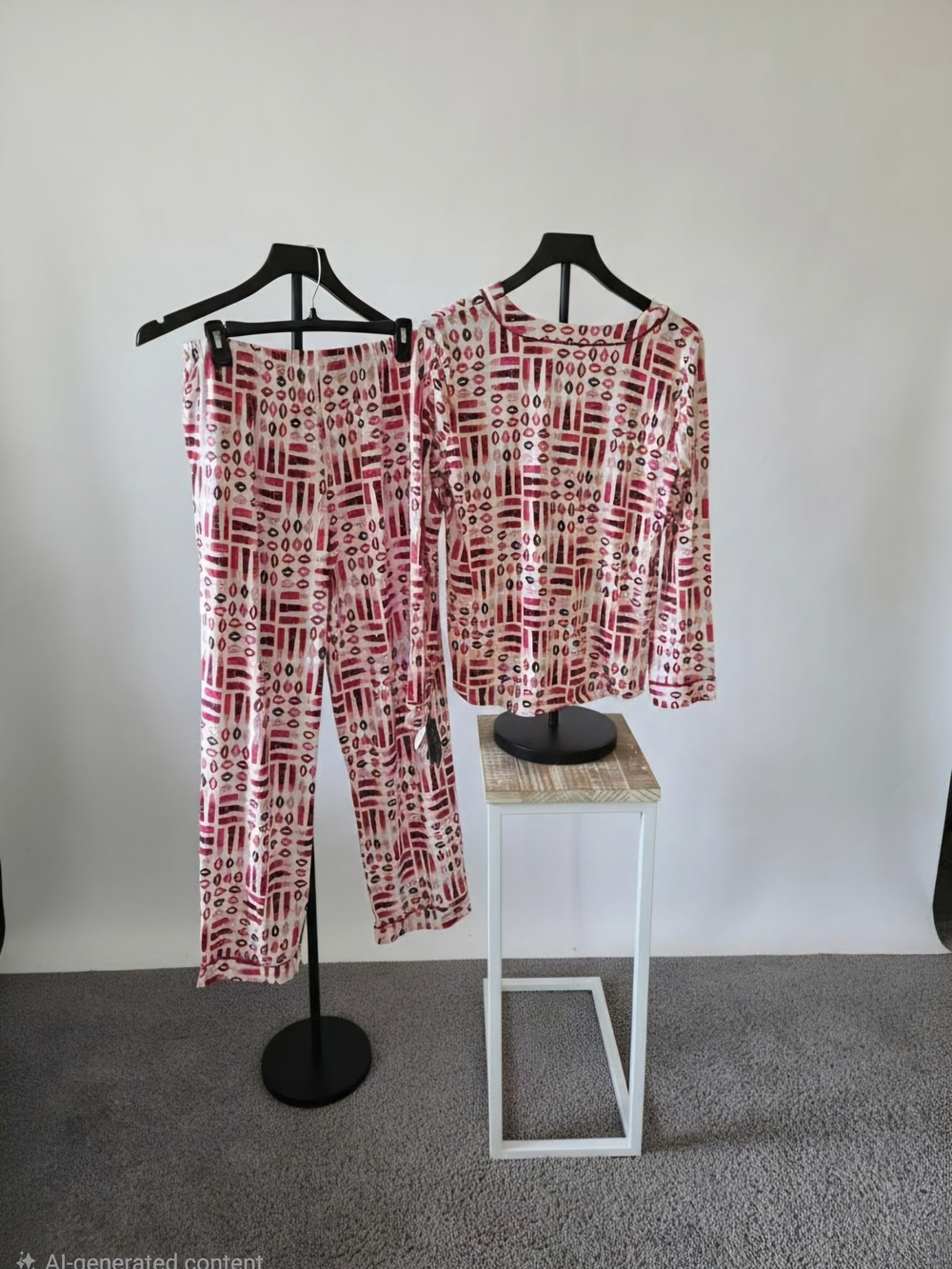 NWT kate spade Pink and Red Printed Pajama Set - Picture 7 of 7